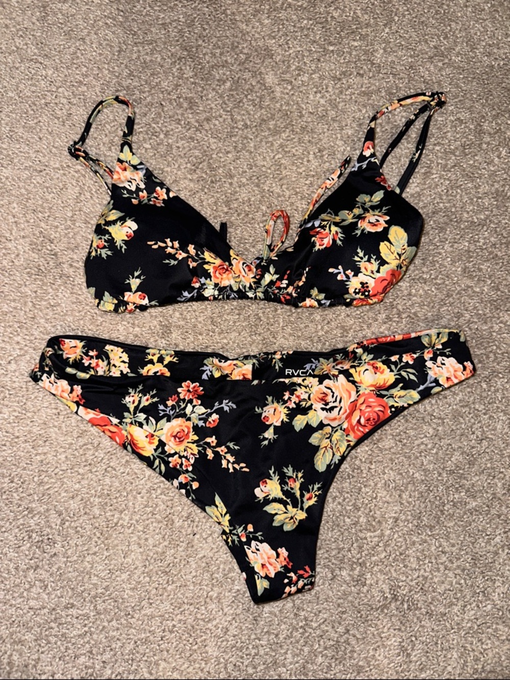 RVCA Black Floral Bikini XS/S